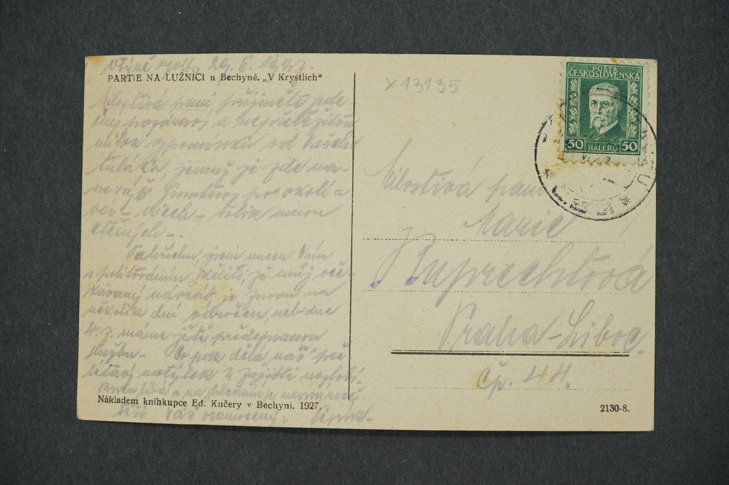 Pohlednice PARTIE NA LUŽICI U BECHYNĚ. V KRYSTLÍCH (x13135)