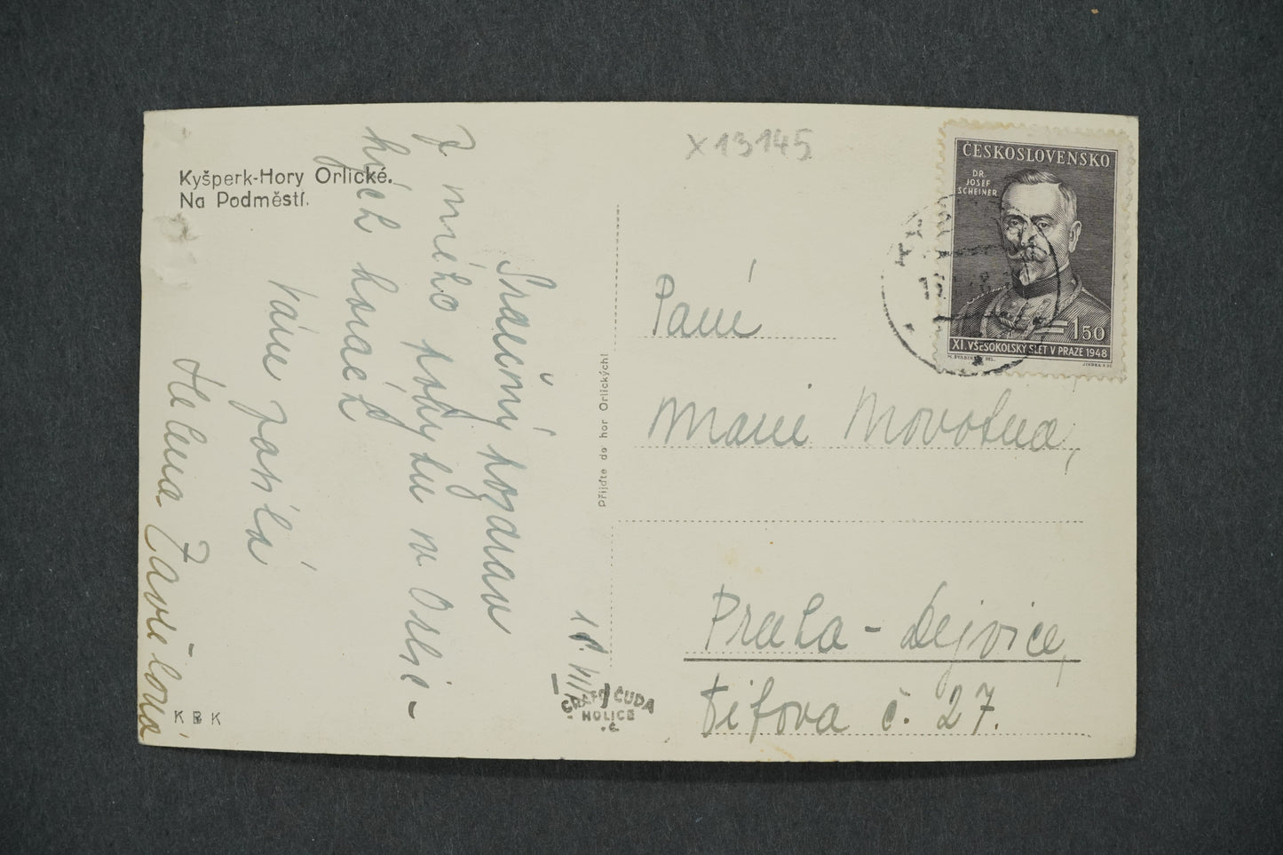 Pohlednice KAŠPERK- HORY ORLICKÉ. NA PODMĚSTÍ (x13145)