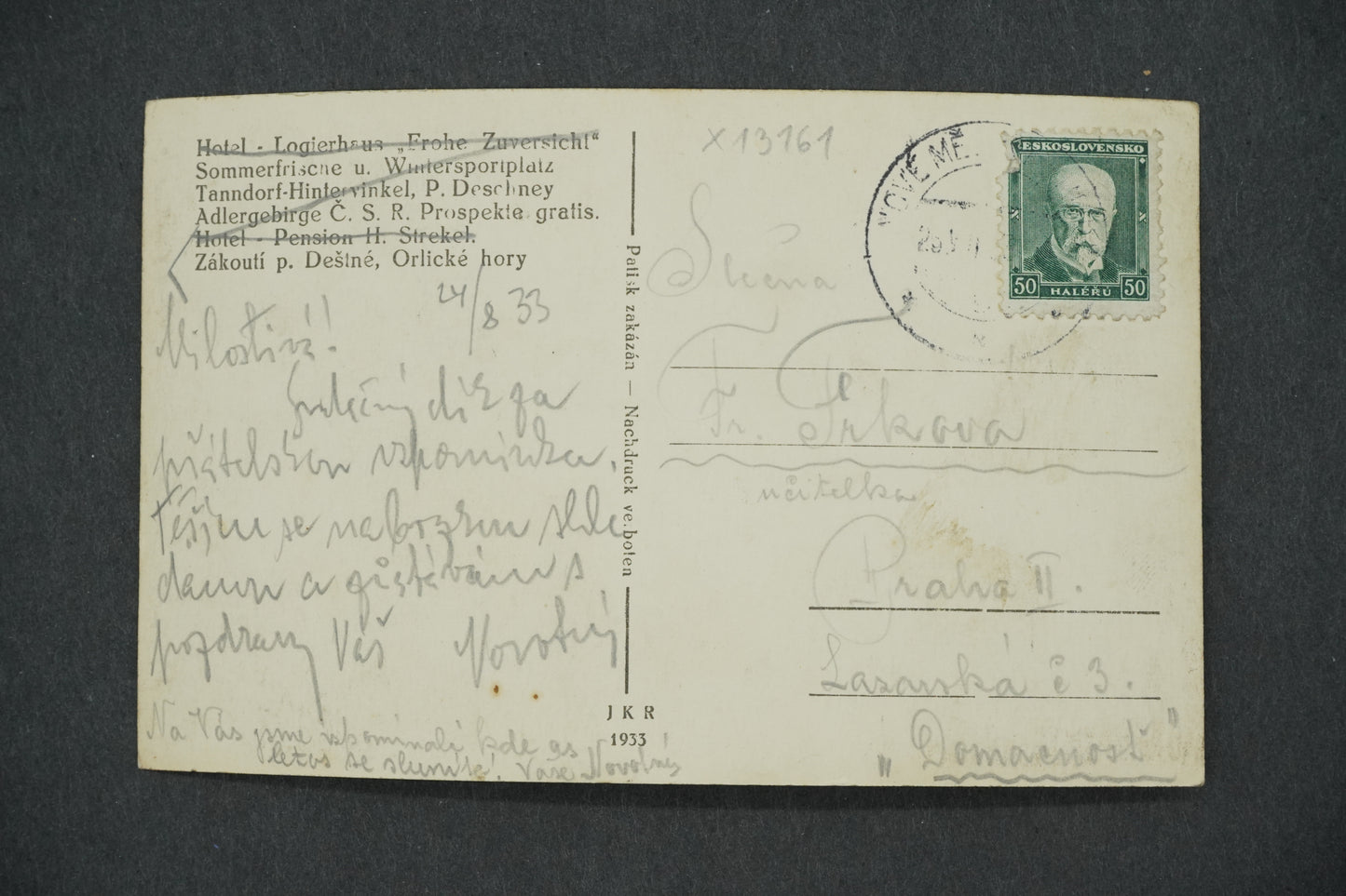 Postcard NOOKS OF P. DEŠINA, ORLICKÉ HORY (x13161)