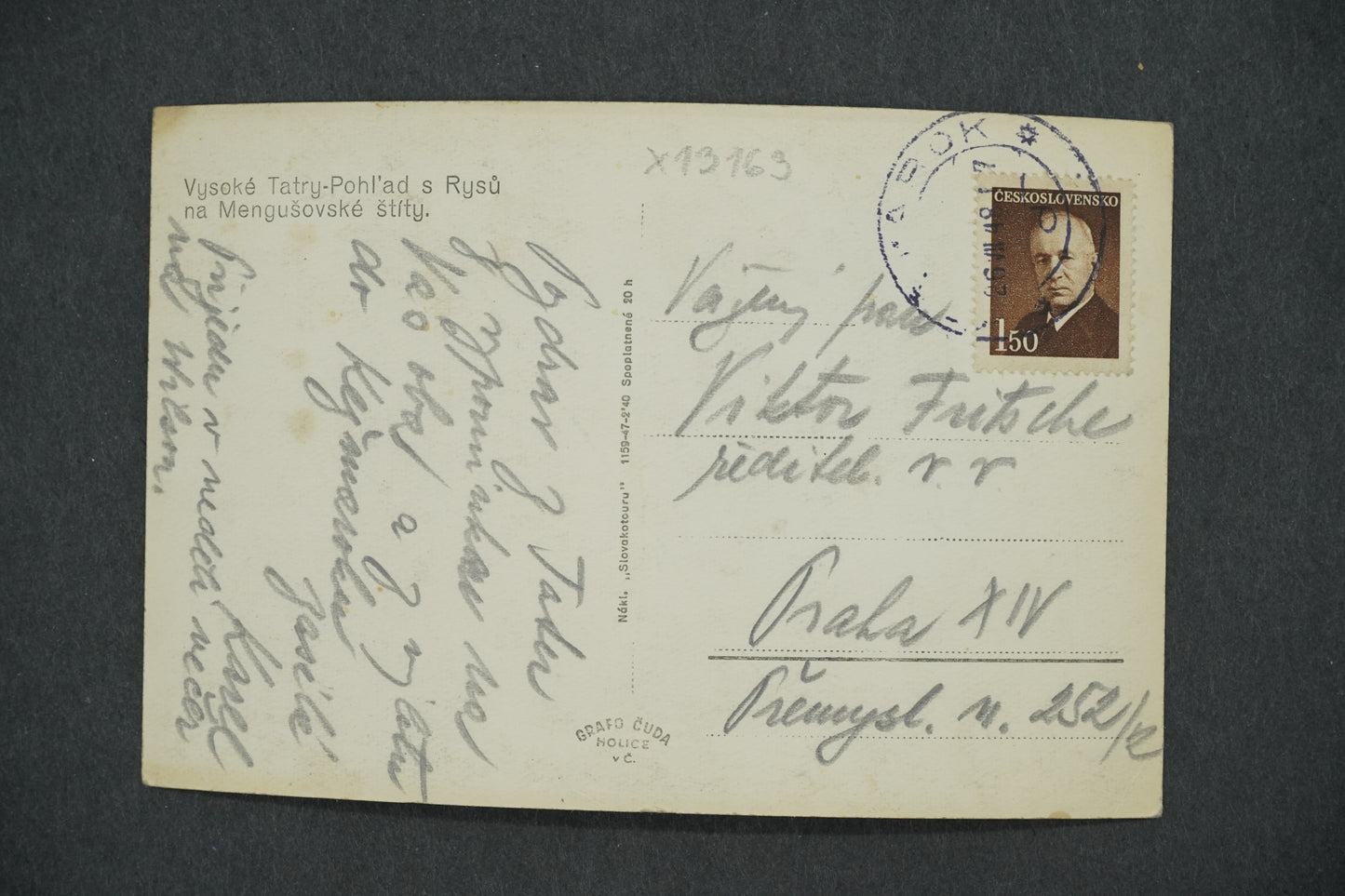 Postcard HIGH TATRAS - VIEW FROM THE LINES ON THE MENGUŠOV SHIELD (x13163)