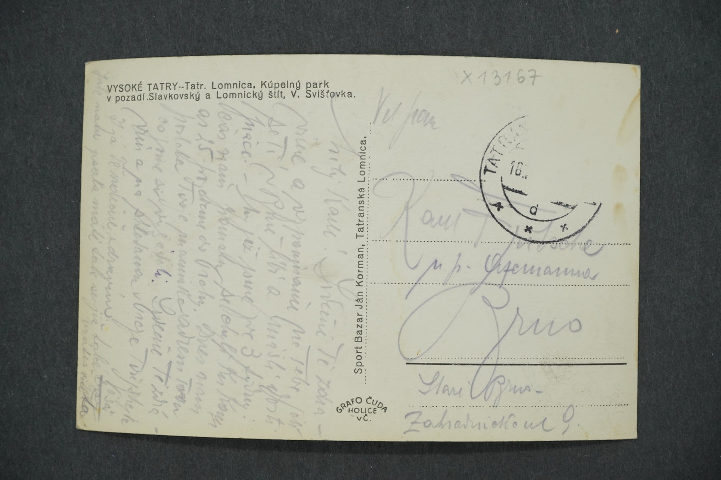 Postcard HIGH TATRAS (x13167)