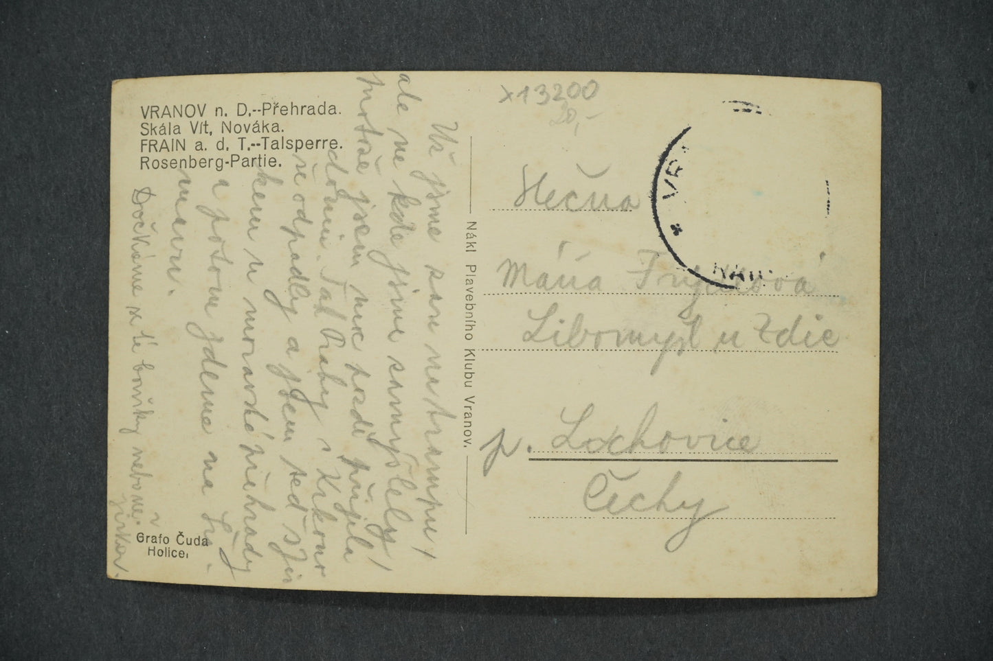 Postcard VRANOV ND DAM (x13200)