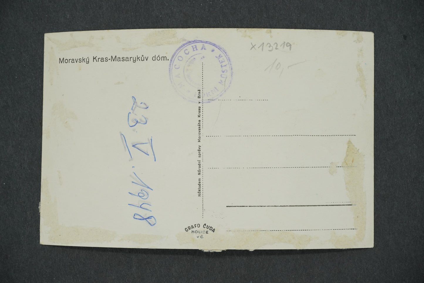 Pohlednice MORAVSKÝ KRAS - MASARYKŮV DÓM. (x13219)