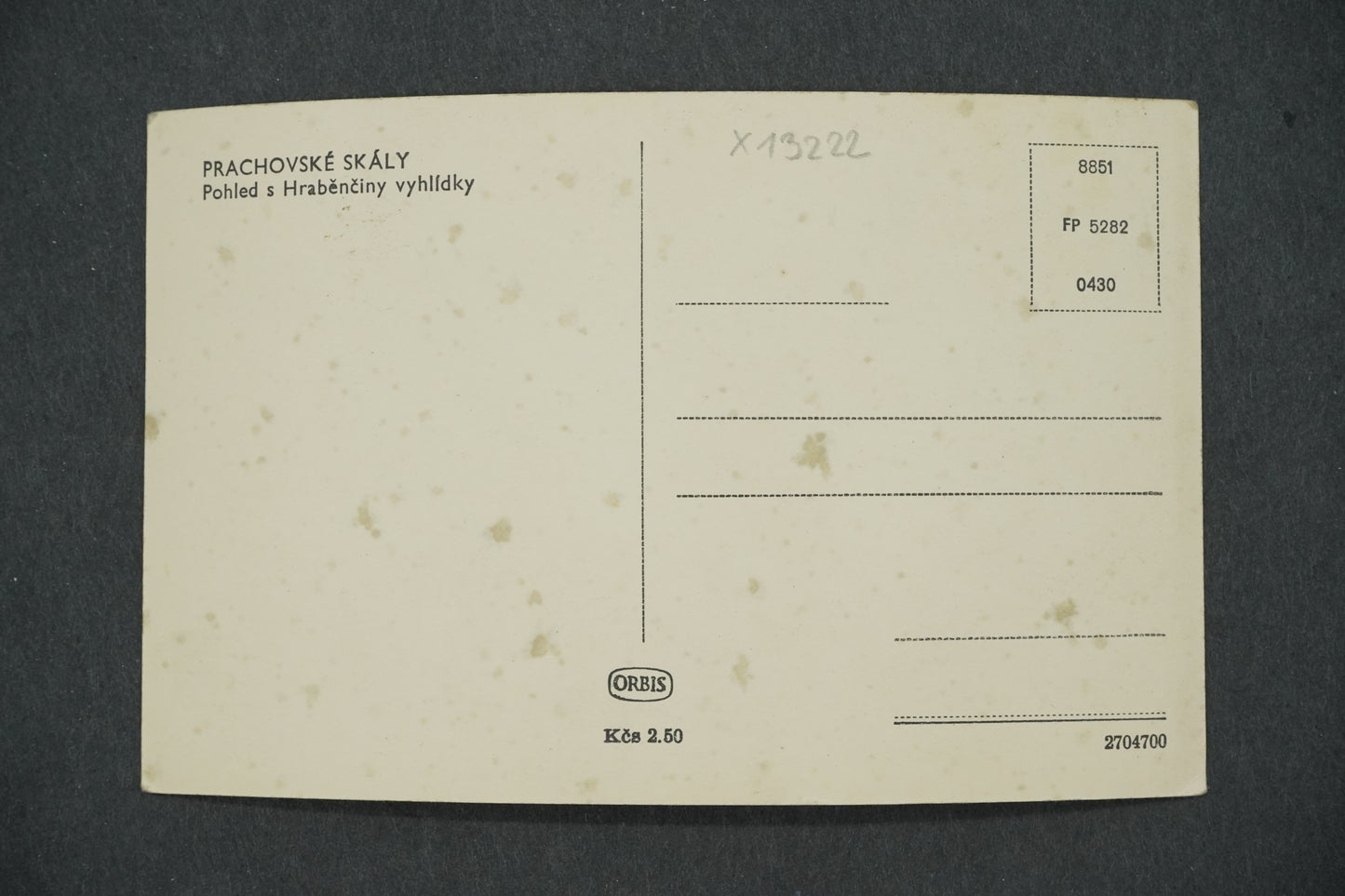 Pohlednice PRACHOVSKÉ SKÁLY POHLED S HRABĚNČINY VYHLÍDKY (x13222)