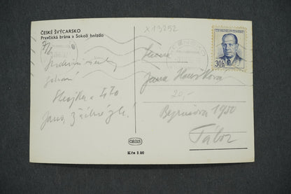 Postcard CZECH SWITZERLAND PRAVČICKA GATE AND FALCON'S NEST (x13252)