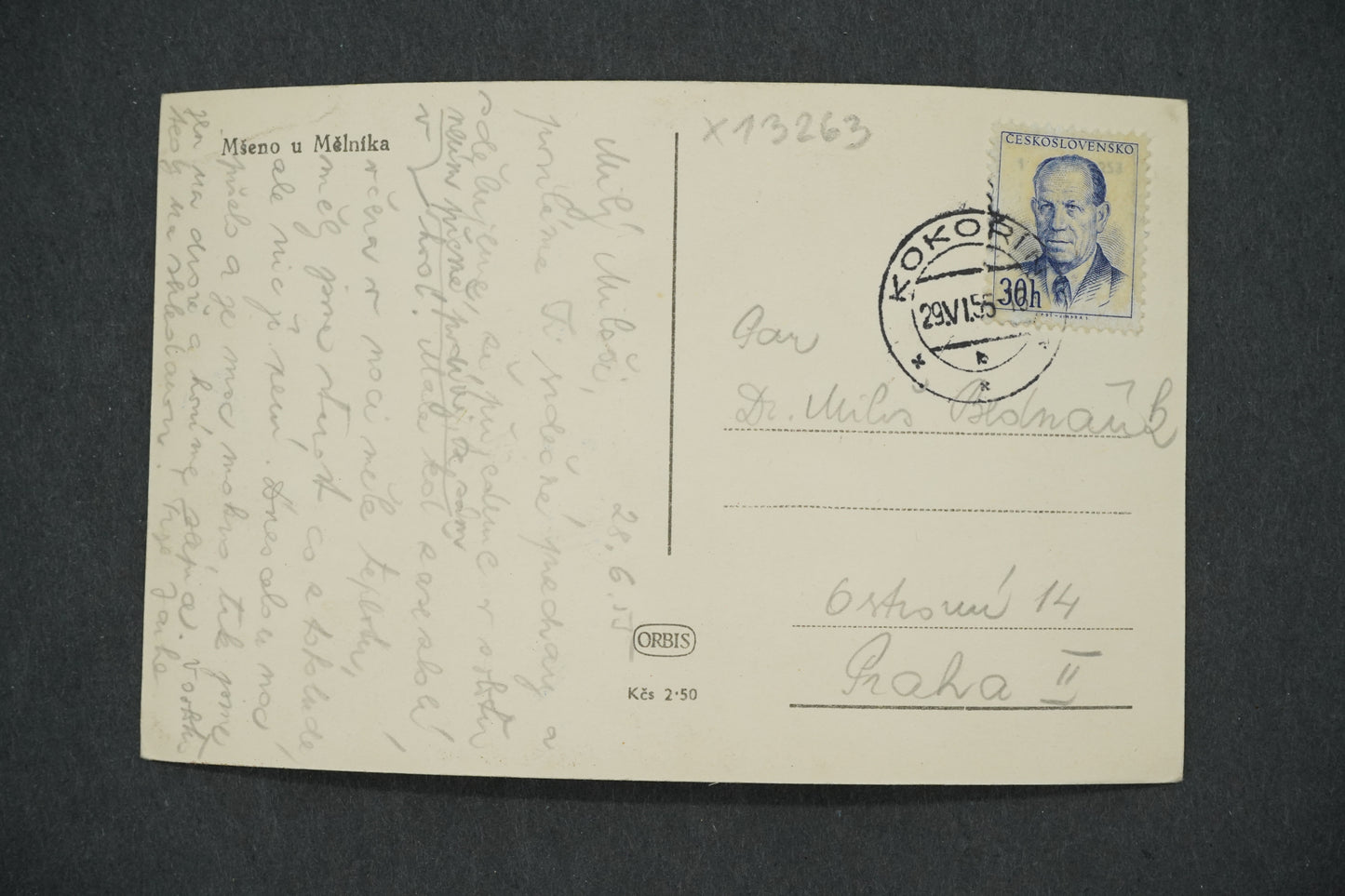 Pohlednice MŠENO U MĚLNÍKA (x13263)