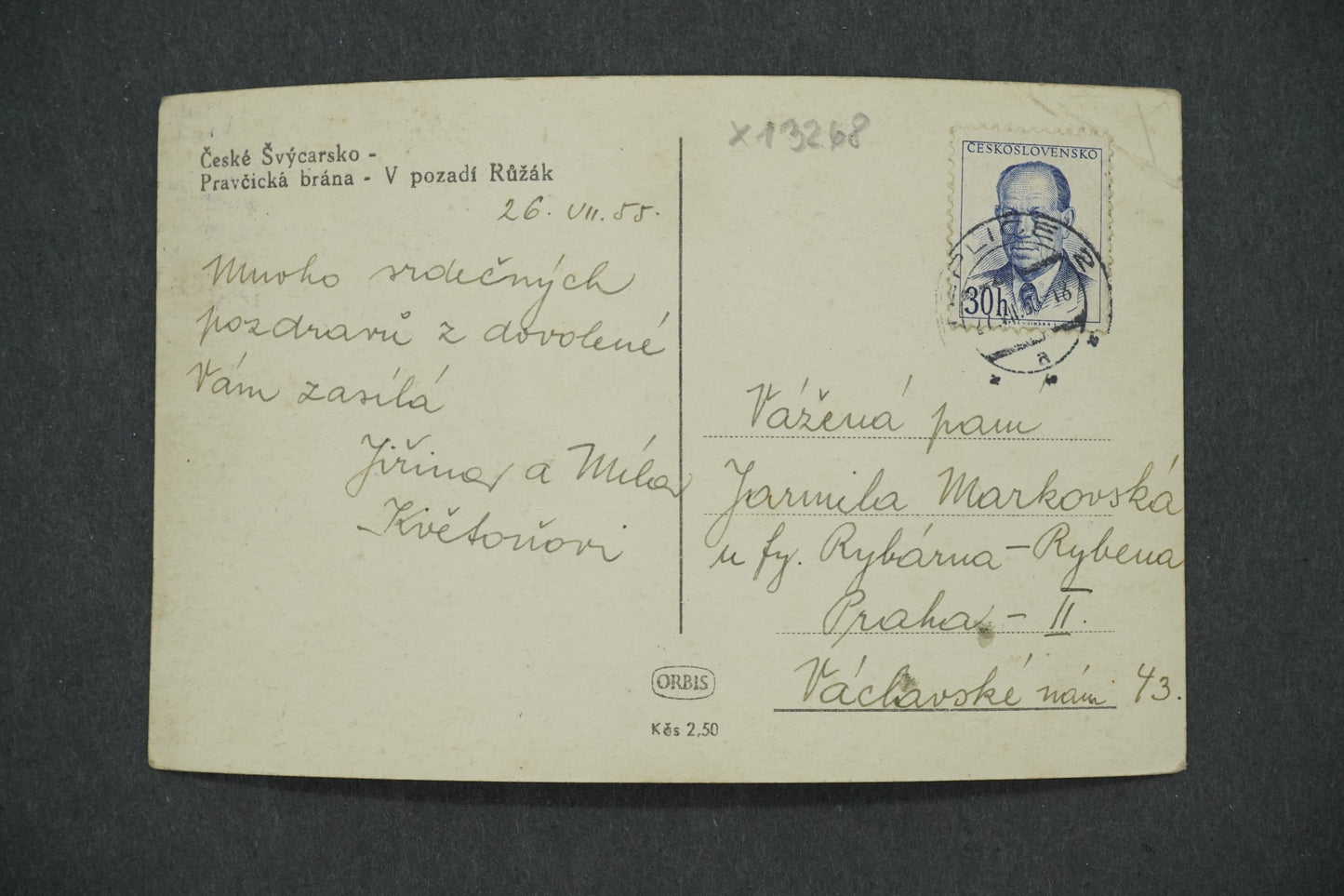 Pohlednice ČESKÉ ŠVÝCARSKO - PRAVČICKÁ BRÁNA V POZADÍ RŮŽÁK (x13268)