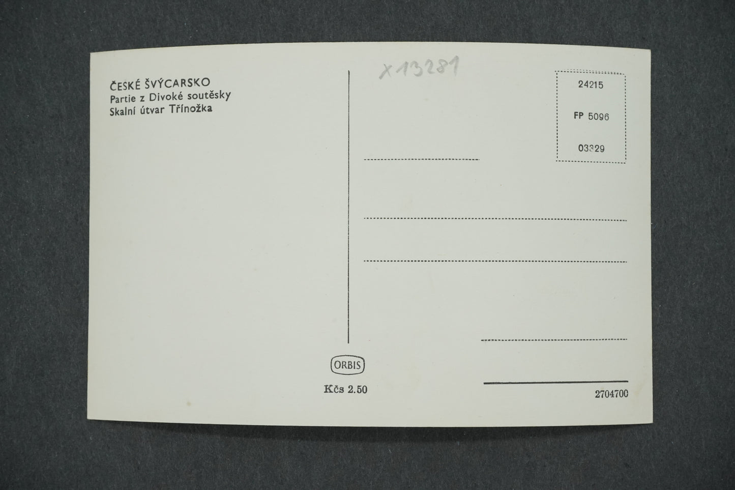 Postcard CZECH SWITZERLAND FROM WILD COMPETITIONS TRIPOD FORMATION (x13281)