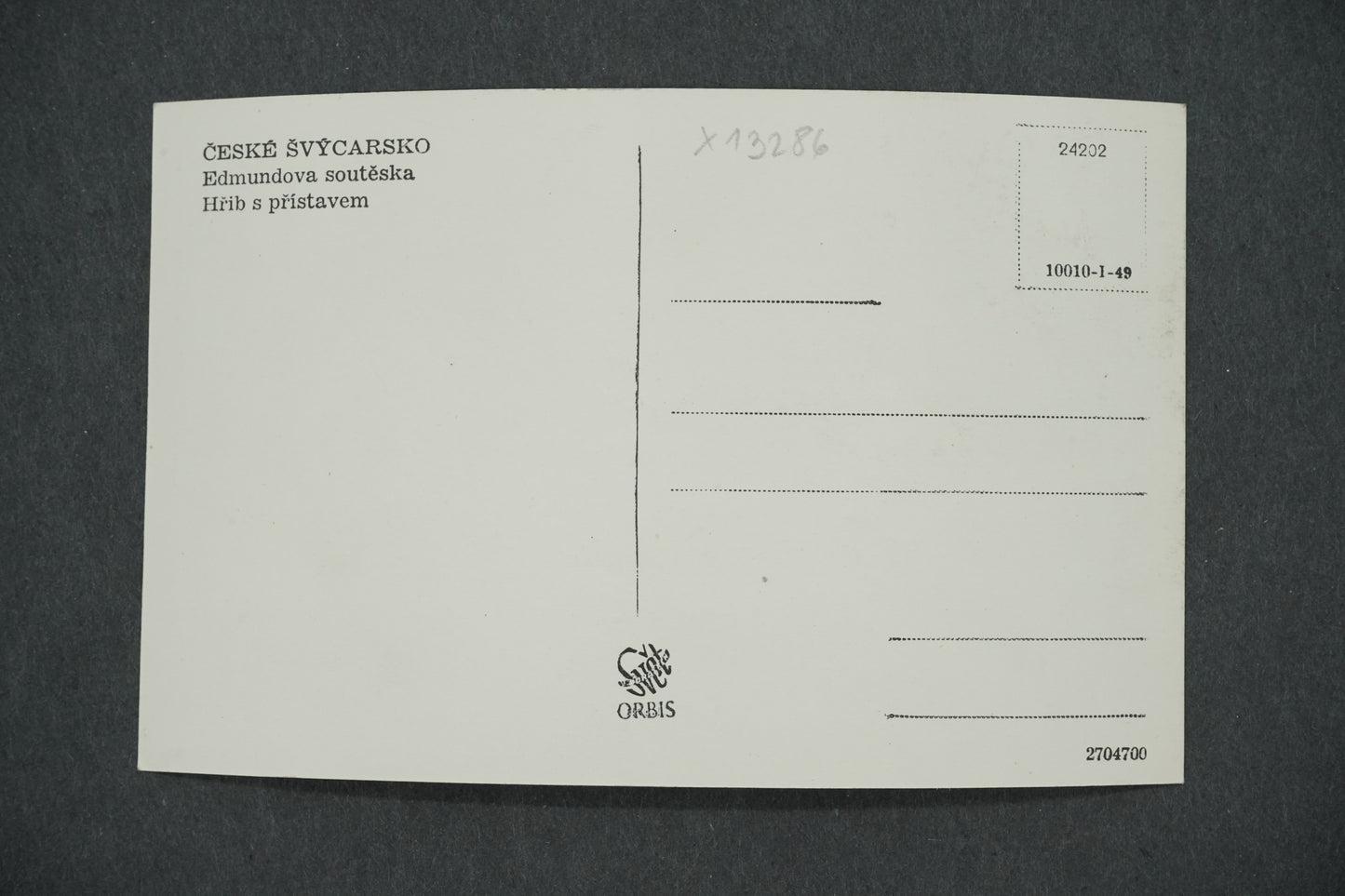 Postcard BOHEMIAN SWITZERLAND EDMUND'S GORGE (x13286)