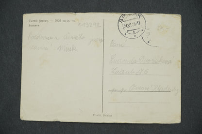 Postcard BLACK LAKE - 1008 M. NM ŠUMAVA (x13292)