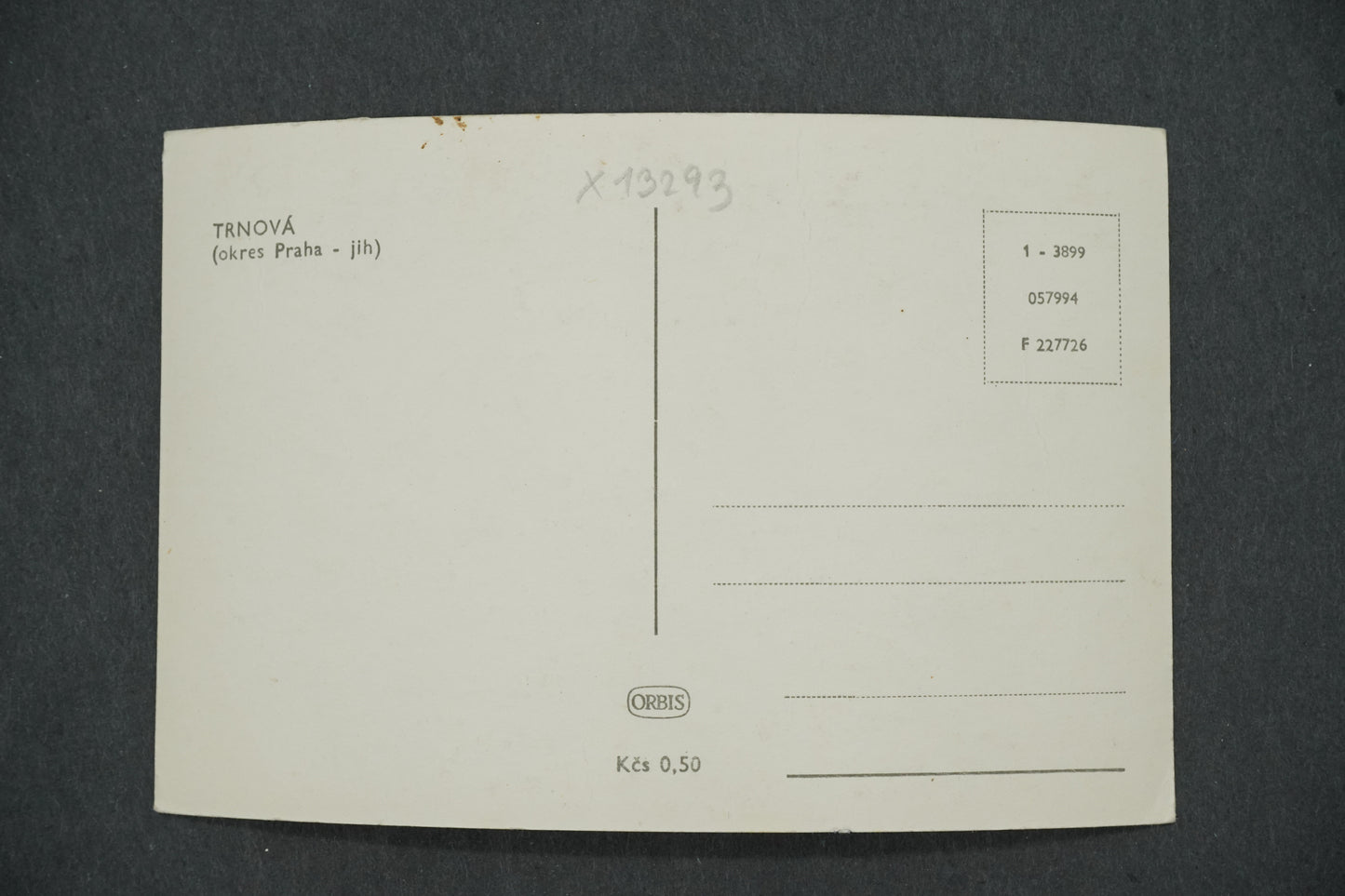 Postcard TRNOVÁ DISTRICT PRAGUE SOUTH (x13293)