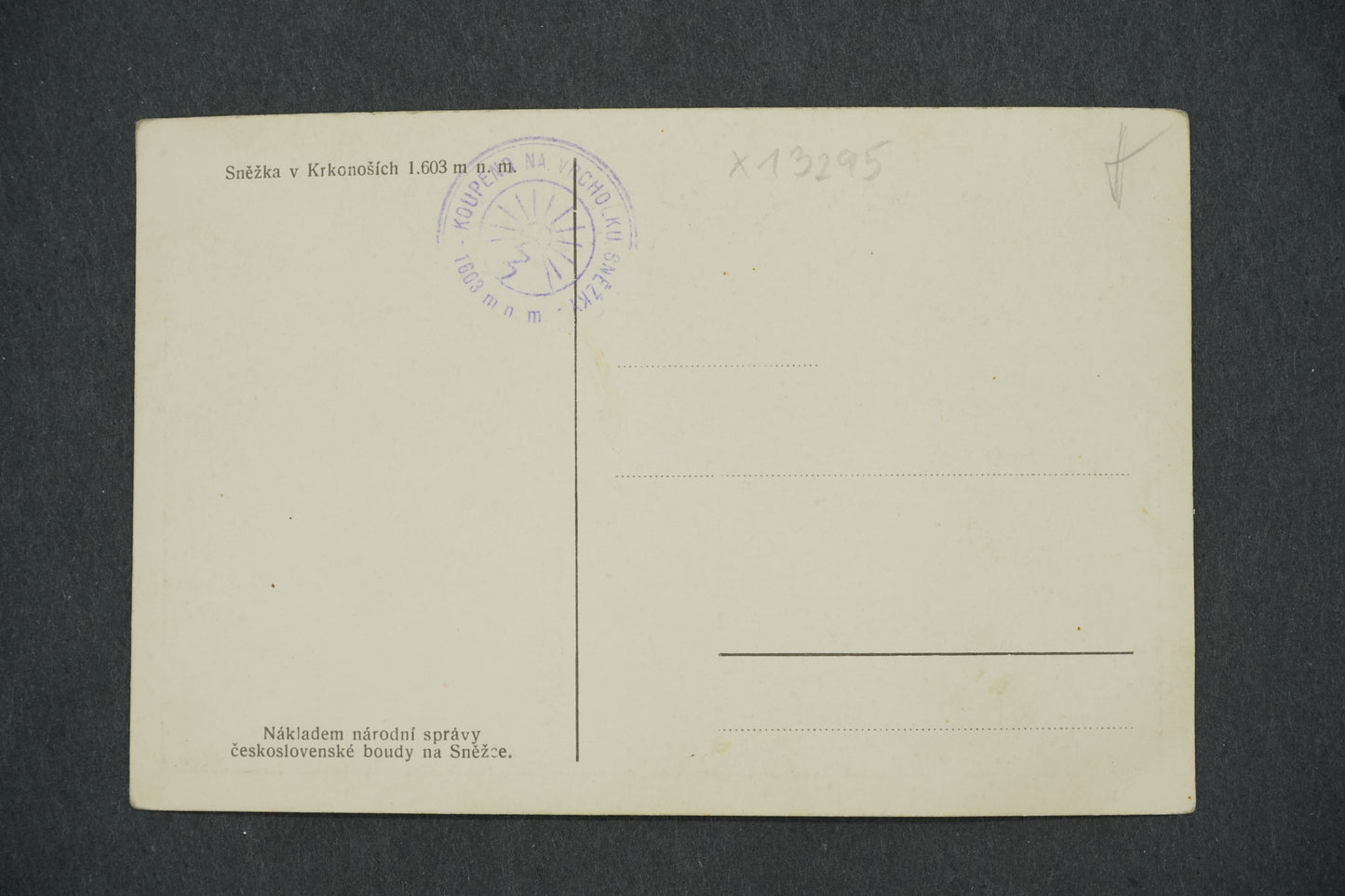 Postcard SNOW WHITE IN THE KRKONOSZIE 1063 MNM (x13295)