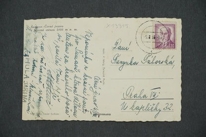 Pohlednice ŠUMAVA ČERNÉ JEZERO S JEZERNÍ STĚNOU 1008 M. N.M (x13315)