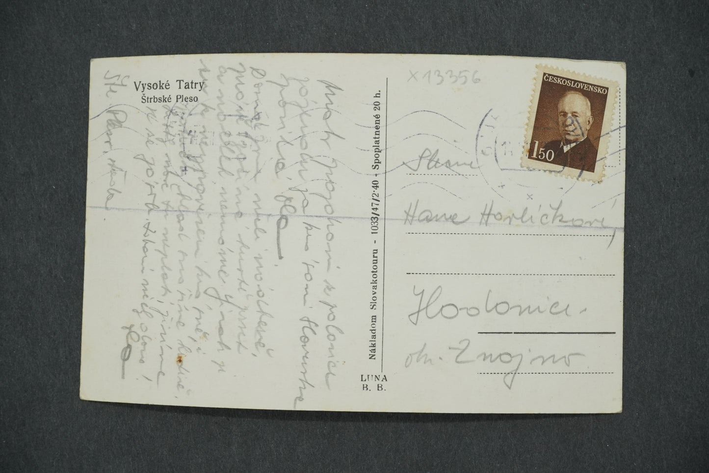 Postcard HIGH TATRAS (x13356)