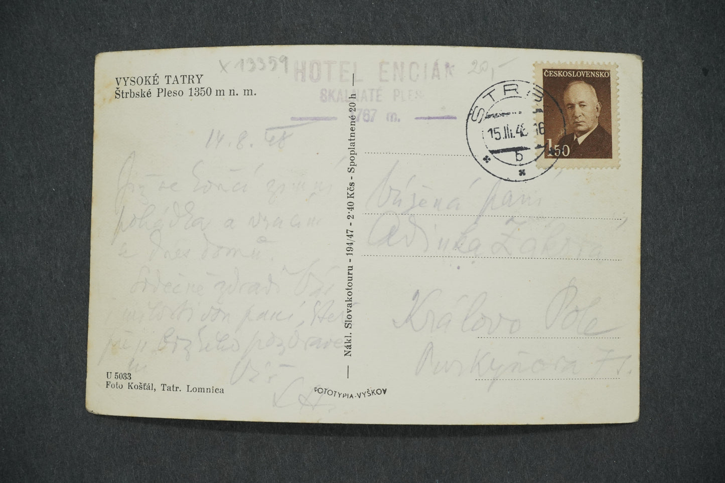 Pohlednice VYSOKÉ TATRY (x13359)