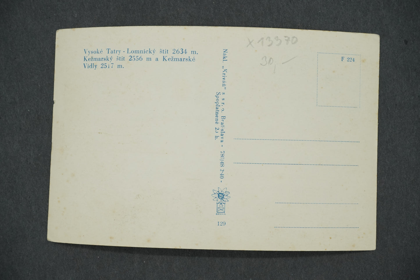 Pohlednice VYSOKÉ TATRY (x13370)
