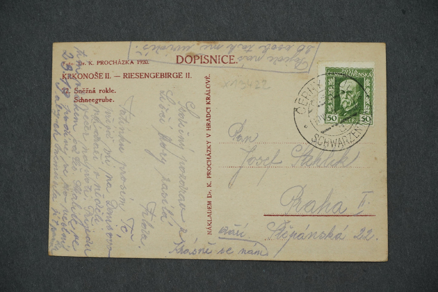 Postcard KRKONOSE SNOWY VALLEY (x13422)