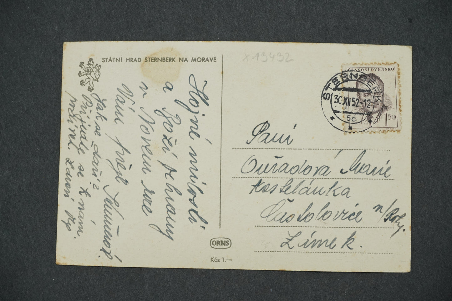 Pohlednice ŠTENBERK NA MORAVĚ (x13432)