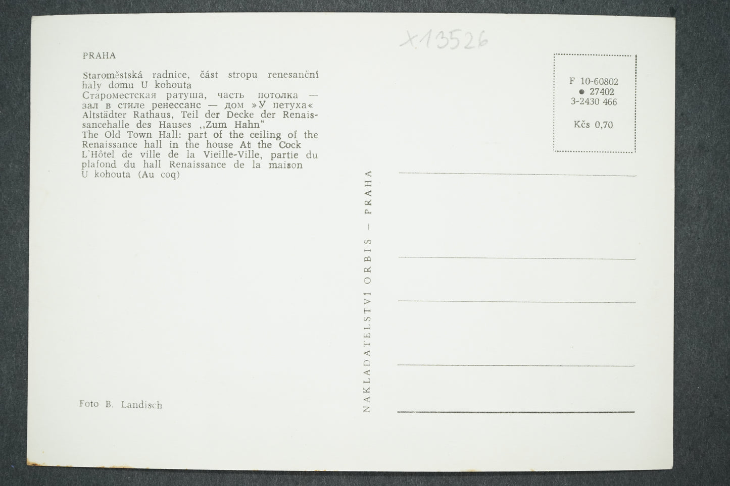 Pohlednice PRAHA STAROMĚSTSKÁ RADNICE (x13526)