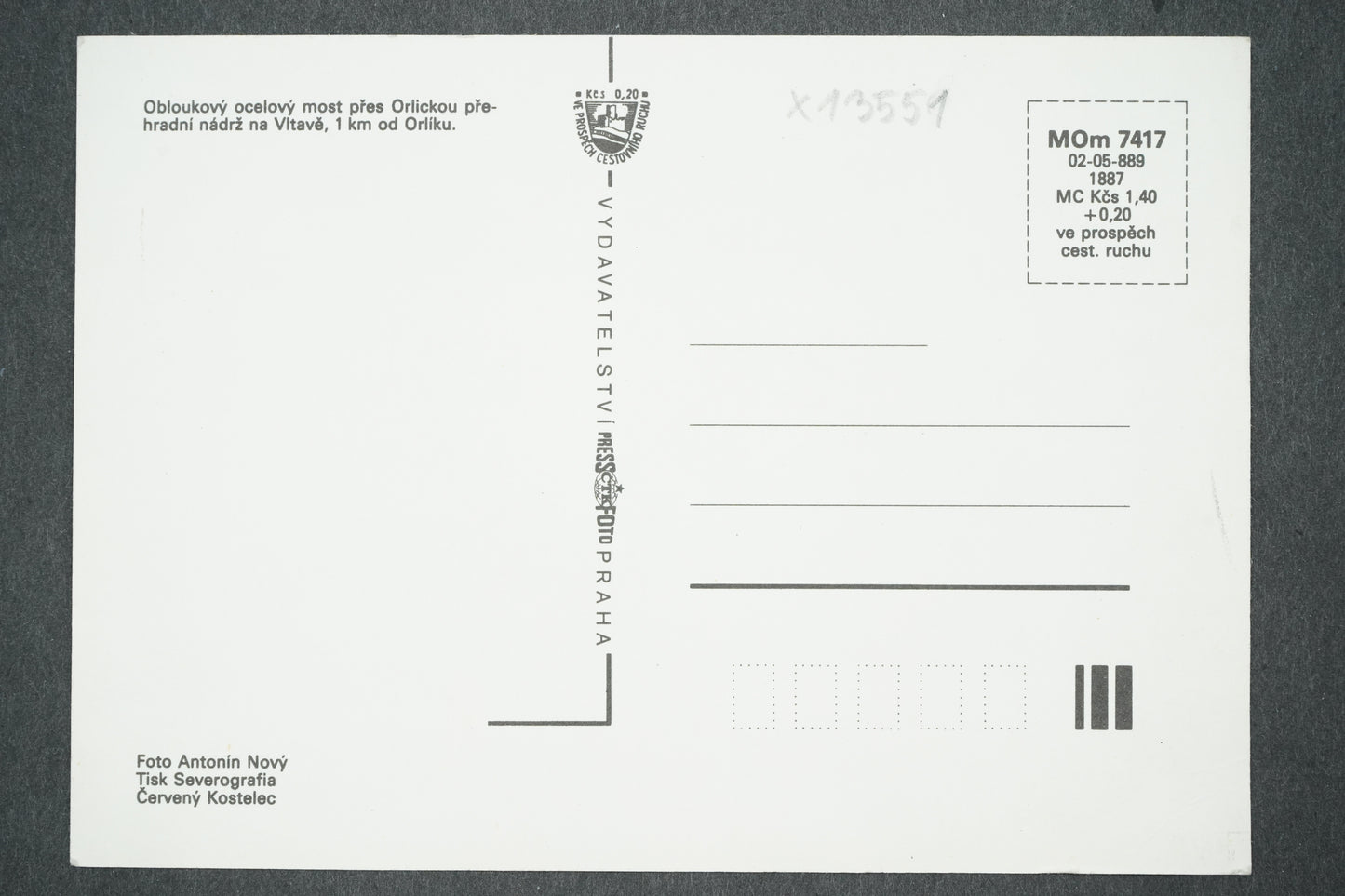 Postcard ŽĎÁKOVSKY BRIDGE (x13551)