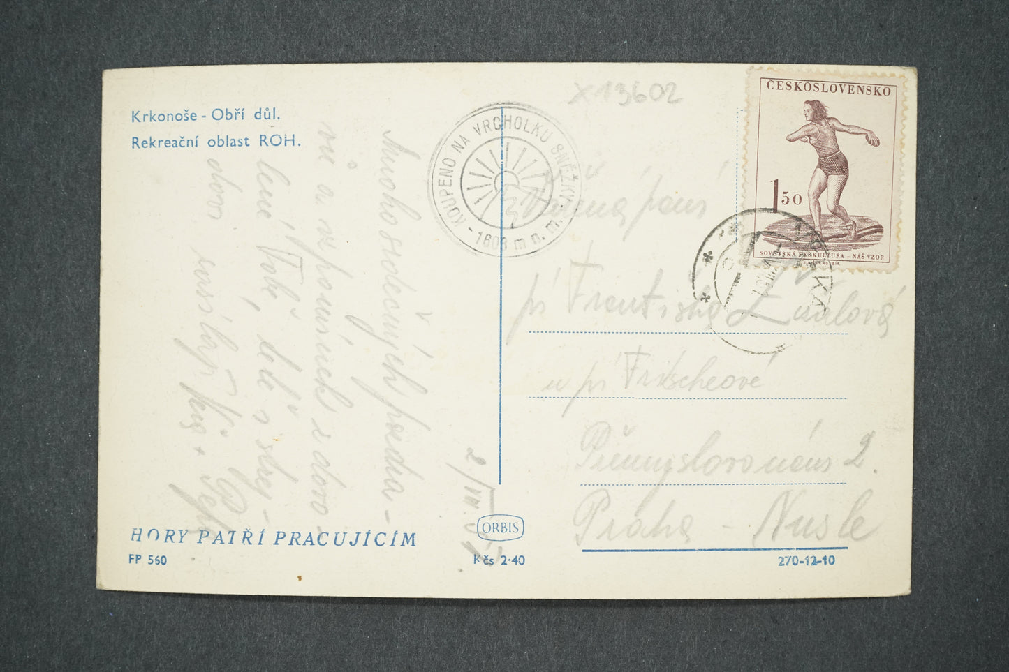 Postcard KRKONOSE - GIANT MINE (x13602)