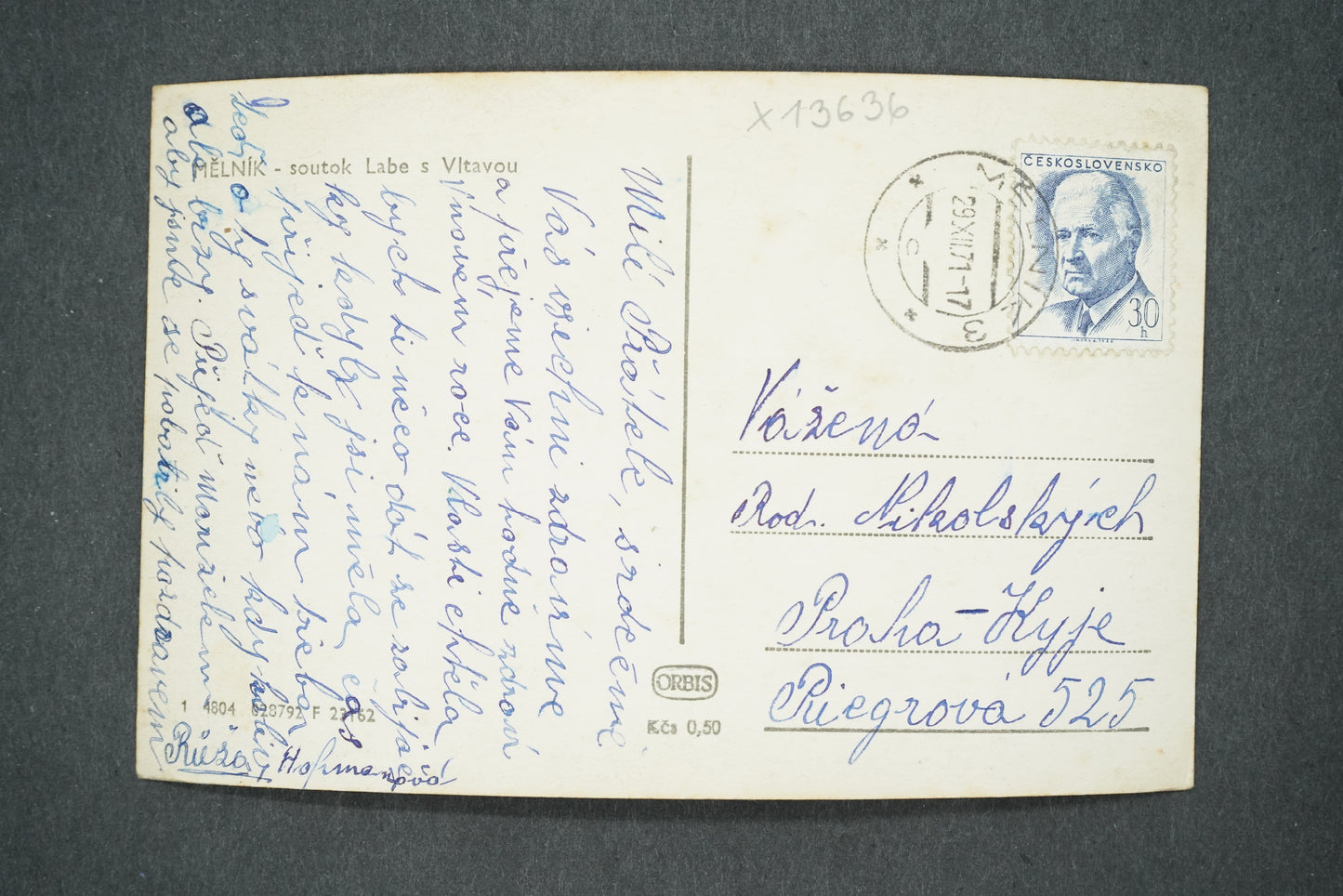 Pohlednice MĚLNÍK - SOUTOK VLTAVY A LABE (x13636)