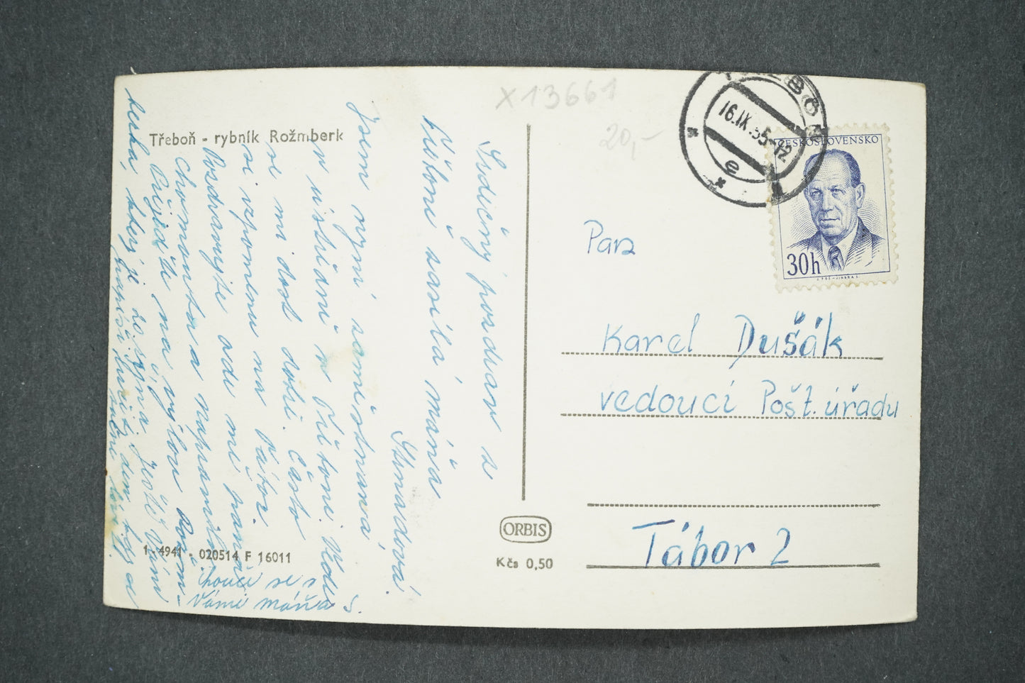 Pohlednice TŘEBOŇ RYBNÍK ROŽMBERK (x13661)