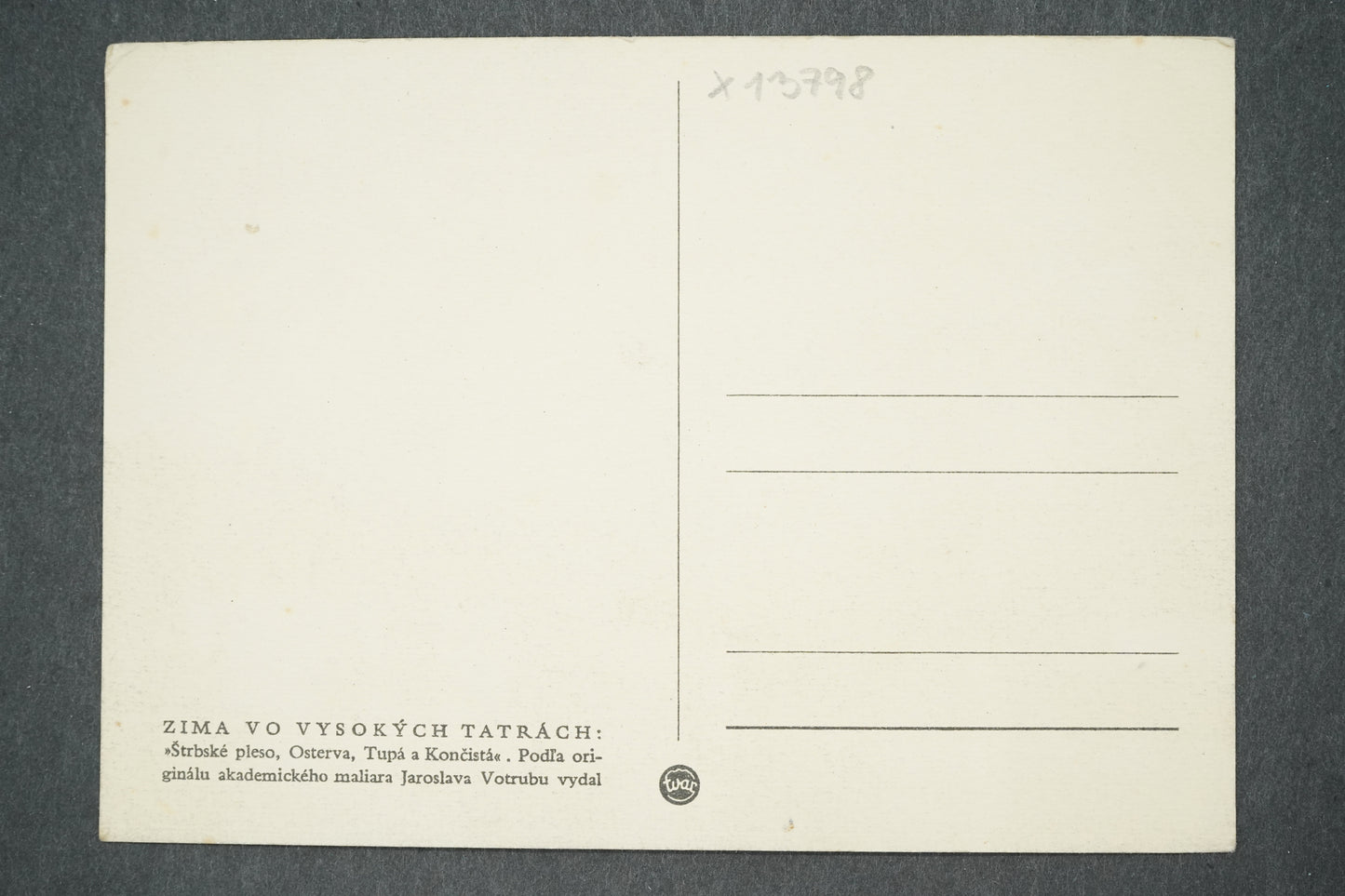 Pohlednice ZIMA VO VYSOKÝCH TATRÁCH (x13798)