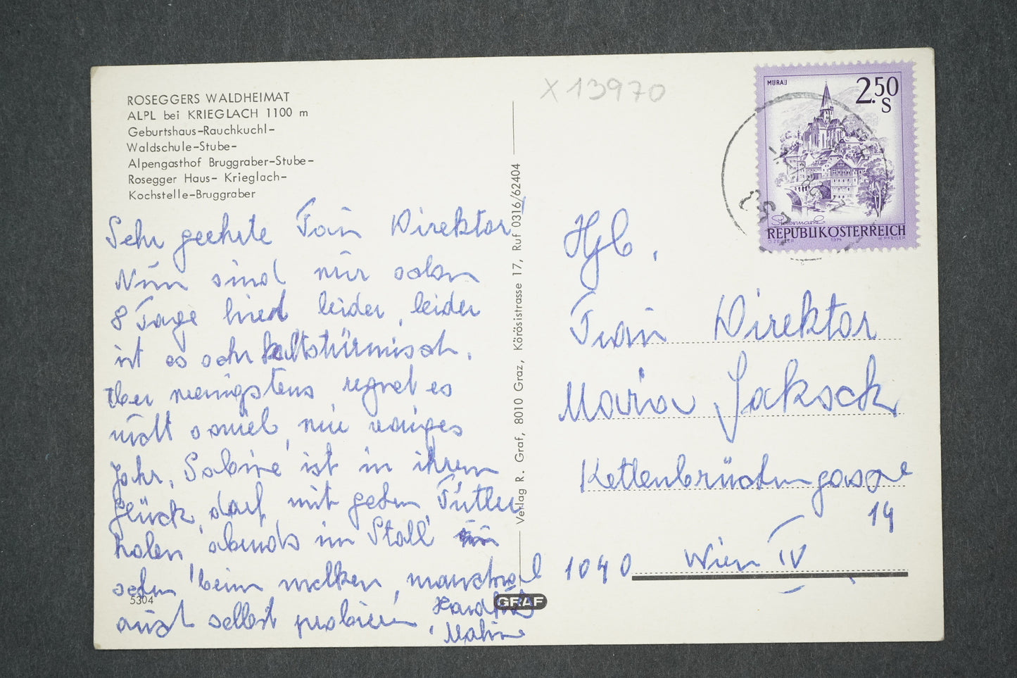 Pohlednice PETER ROSEGGER WALDHEIMAT (x13970)