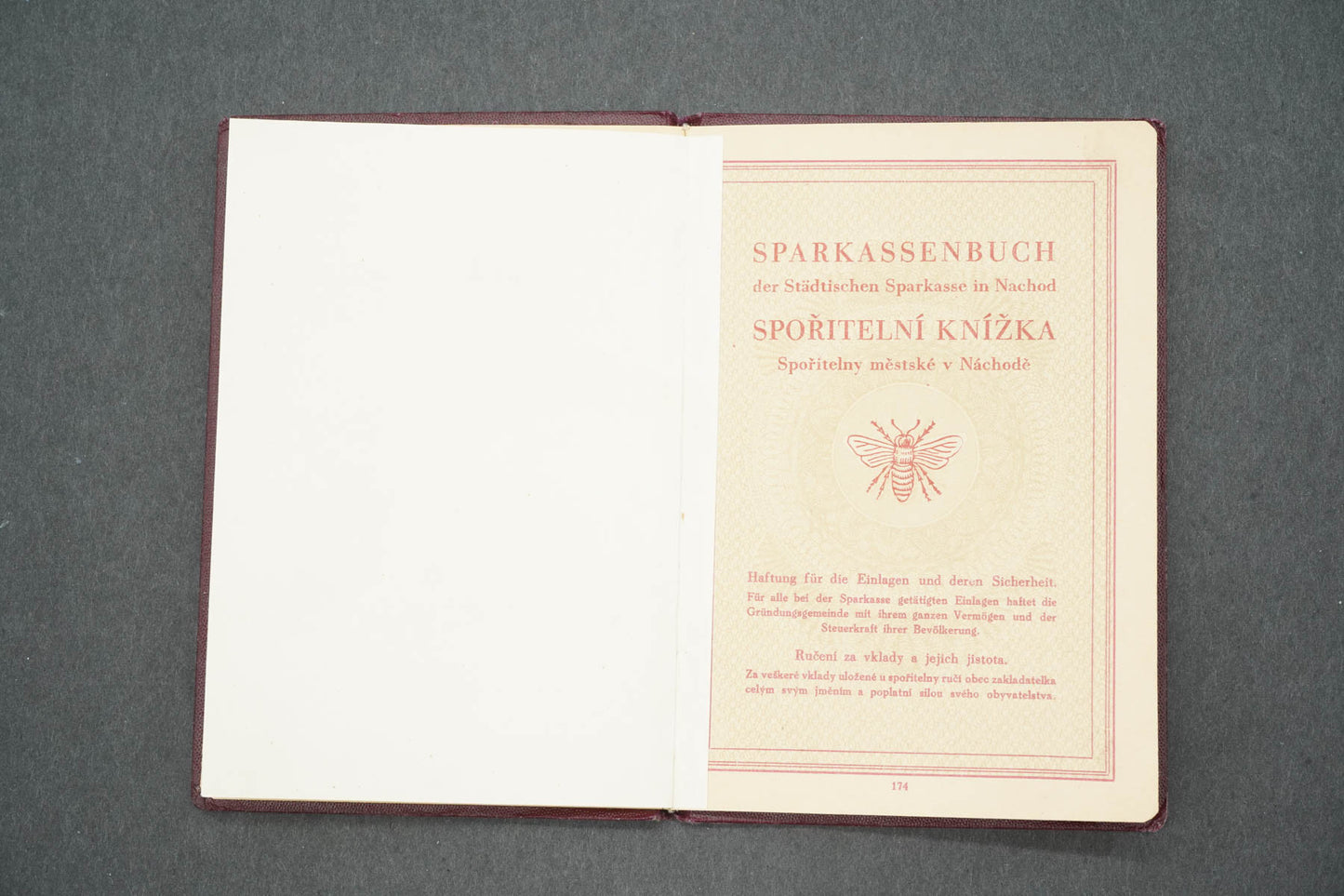 SPOŘITELNÍ KNÍŽKA SPOŘITELNA MĚSTSKÁ V NÁCHODĚ (x14921)