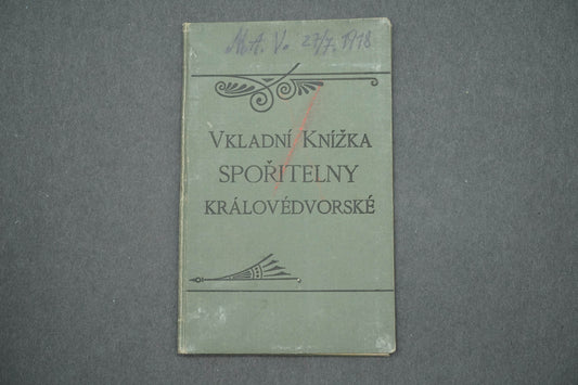 VKLADNÍ KNÍŽKA SPOŘITELNY KRÁLOVÉDVORSKÉ (x14933)