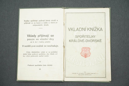 VKLADNÍ KNÍŽKA SPOŘITELNY KRÁLOVÉDVORSKÉ (x14933)