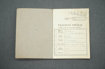 PRACOVNÍ PRŮKAZ ČESKOSLOVENSKÁ REPUBLIKA (x14942)