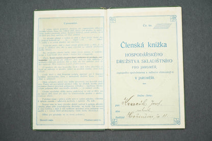 ČLENSKÁ KNÍŽKA HOSPODÁŘSKÉHO DRUŽSTVA SKLADIŠTNÍHO V JAROMĚŘI (x14945)