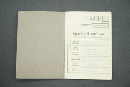 PRACOVNÍ PRŮKAZ ČESKOSLOVENSKÁ REPUBLIKA (x14957)
