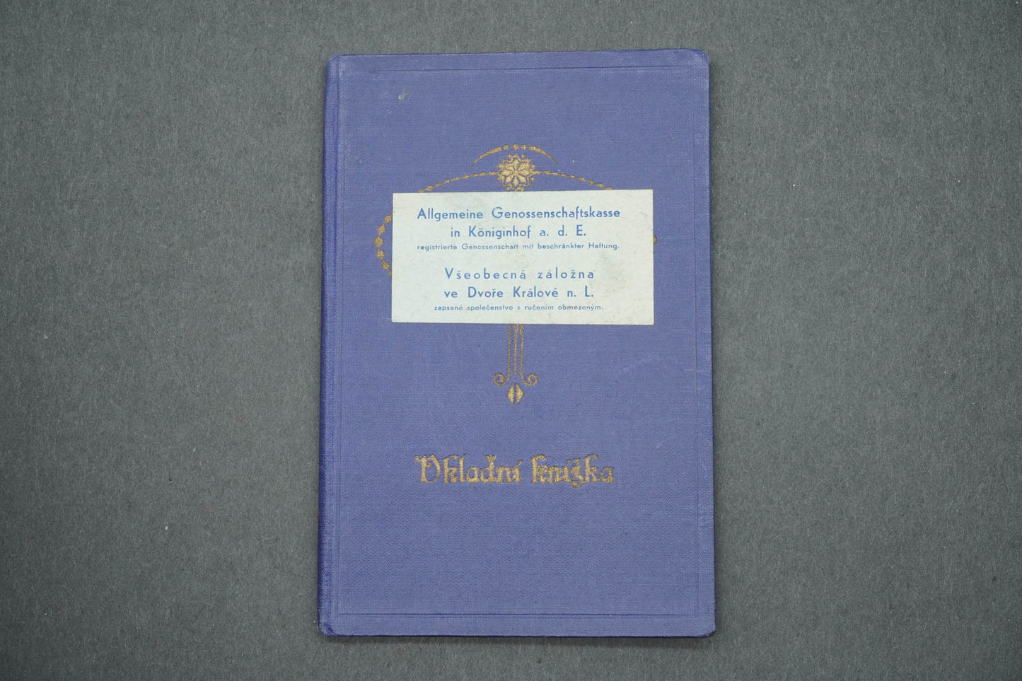 VKLADNÍ KNÍŽKA VŠEOBECNÁ ZÁLOŽNA VE DVOŘE KRÁLOVÉ N. L. (x14959)