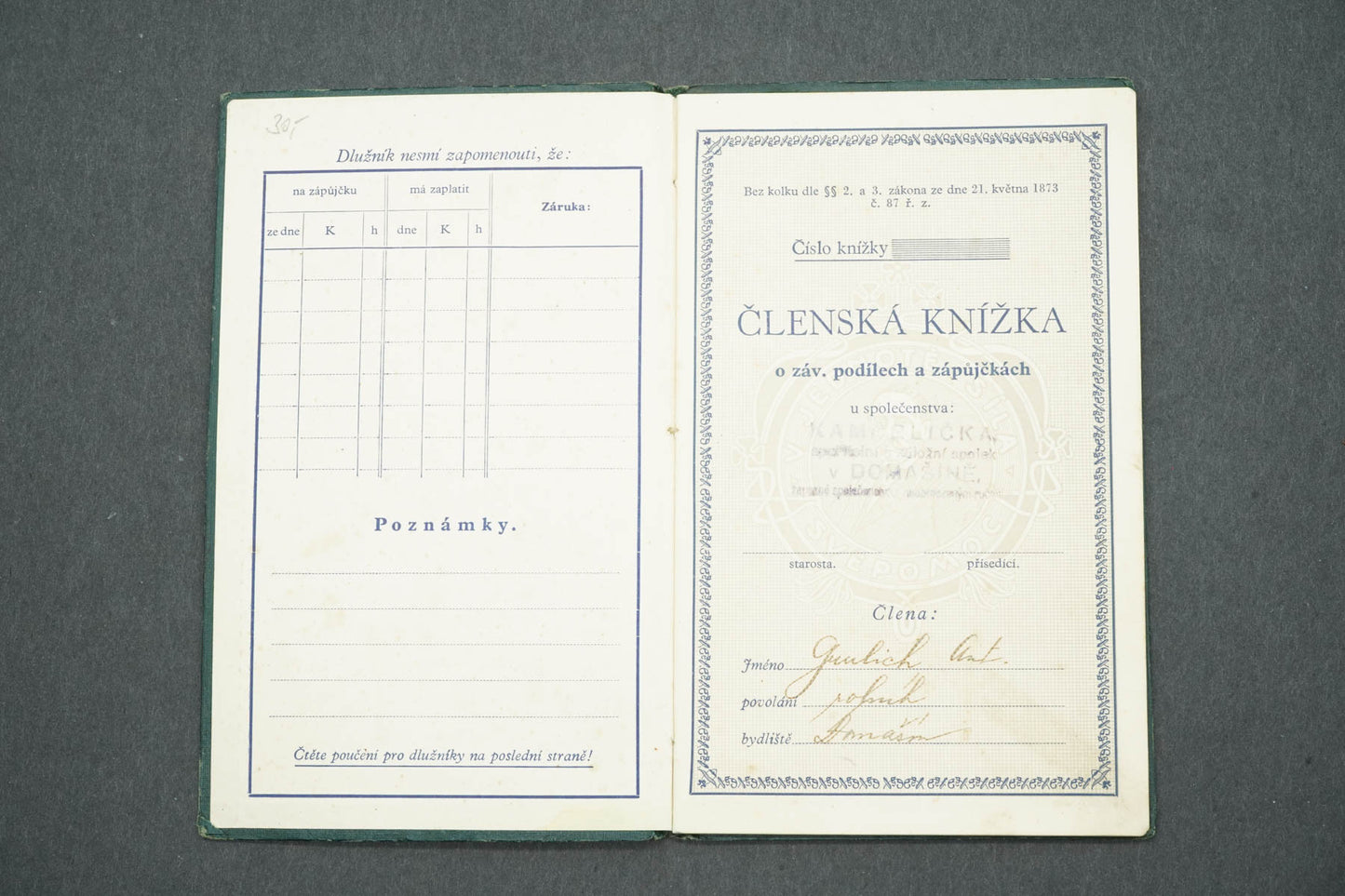 ČLENSKÁ KNÍŽKA (x14971)