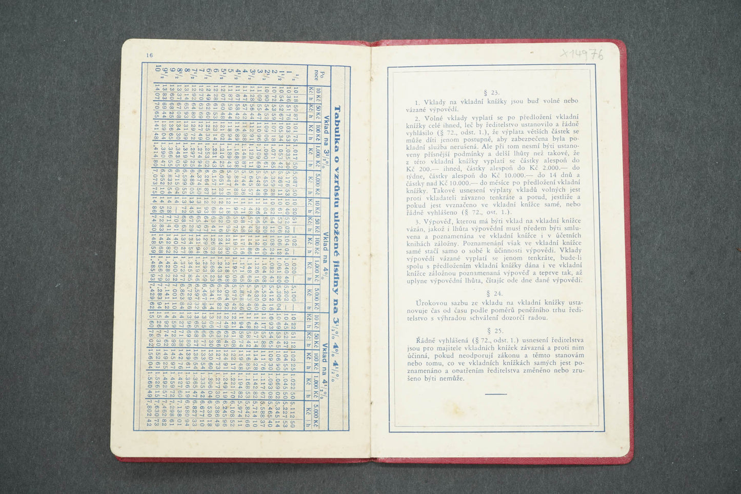 VKLADNÍ KNÍŽKA OBČANSKÉ ZÁLOŽNY V KOPIDLNĚ (x14976)