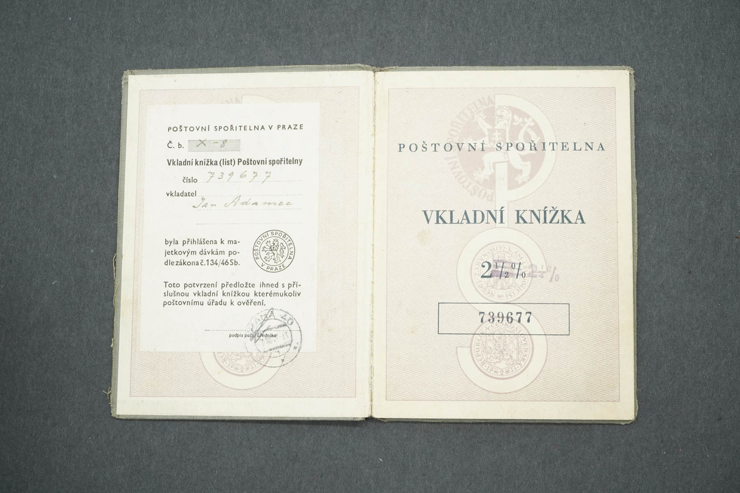 VKLADNÍ KNÍŽKA POŠTOVNÍ SPOŘITELNA (x14985)
