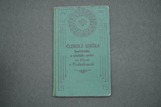 Členská knížka spořitelny ve Rtyni v Podkrkonoší (x14995)