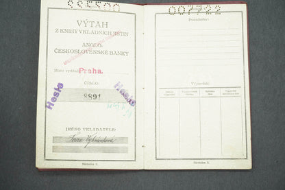VKLADNÍ KNÍŽKA ANGLICKO ČESKOSLOVENSKÁ BANKA (x14996)