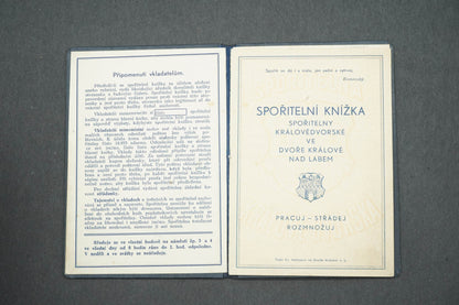 SPOŘITELNÍ KNÍŽKA SPOŘITELNA KRÁLOVÉDVORESKÁ (x15012)