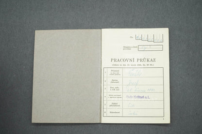 PRACOVNÍ PRŮKAZ ČESKOSLOVENSKÁ REPUBLIKA (x15021)