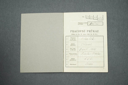 PRACOVNÍ PRŮKAZ ČESKOSLOVENSKÁ REPUBLIKA (x15031)