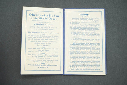 VKLADNÍ KNÍŽKA OBČANSKÉ ZÁLOŽNY V TÝNIŠTI NAD ORLICÍ (x15035)