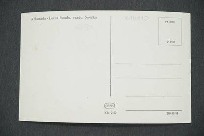 Pohlednice KRKONOŠE - LOUČNÍ BOUDA, VZADU SNĚŽKA (x14110)