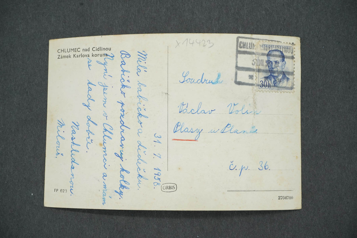 Pohlednice CHLUMEC NAD CIDLINOU ZÁMEK KARLOVA KORUNA (x14423)