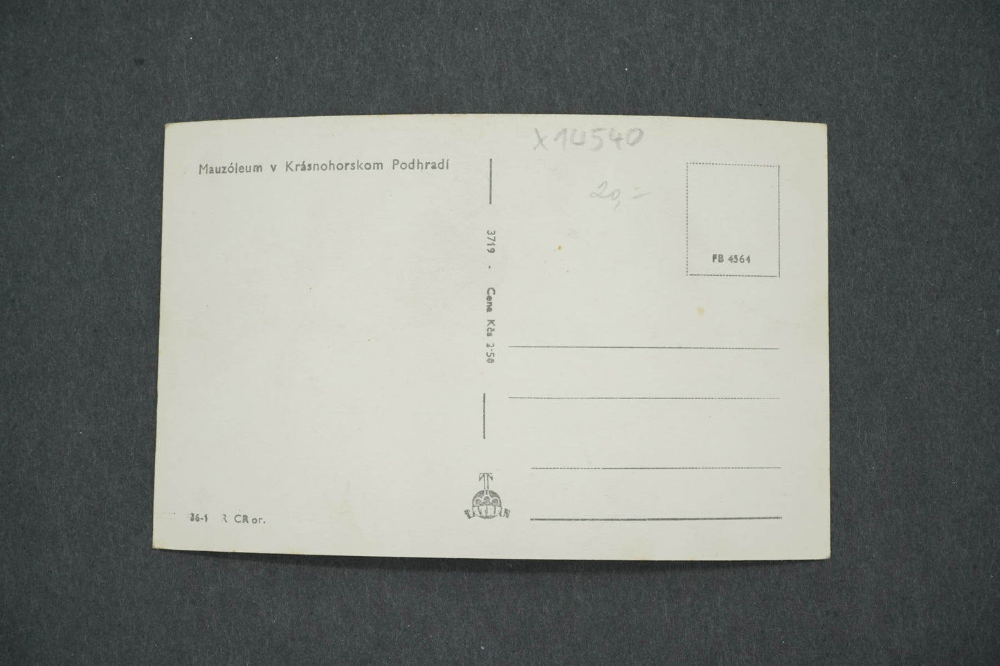Pohlednice MAUZÓLEUM V KRÁSNOHORSKOM PODHRADÍ (x14540)