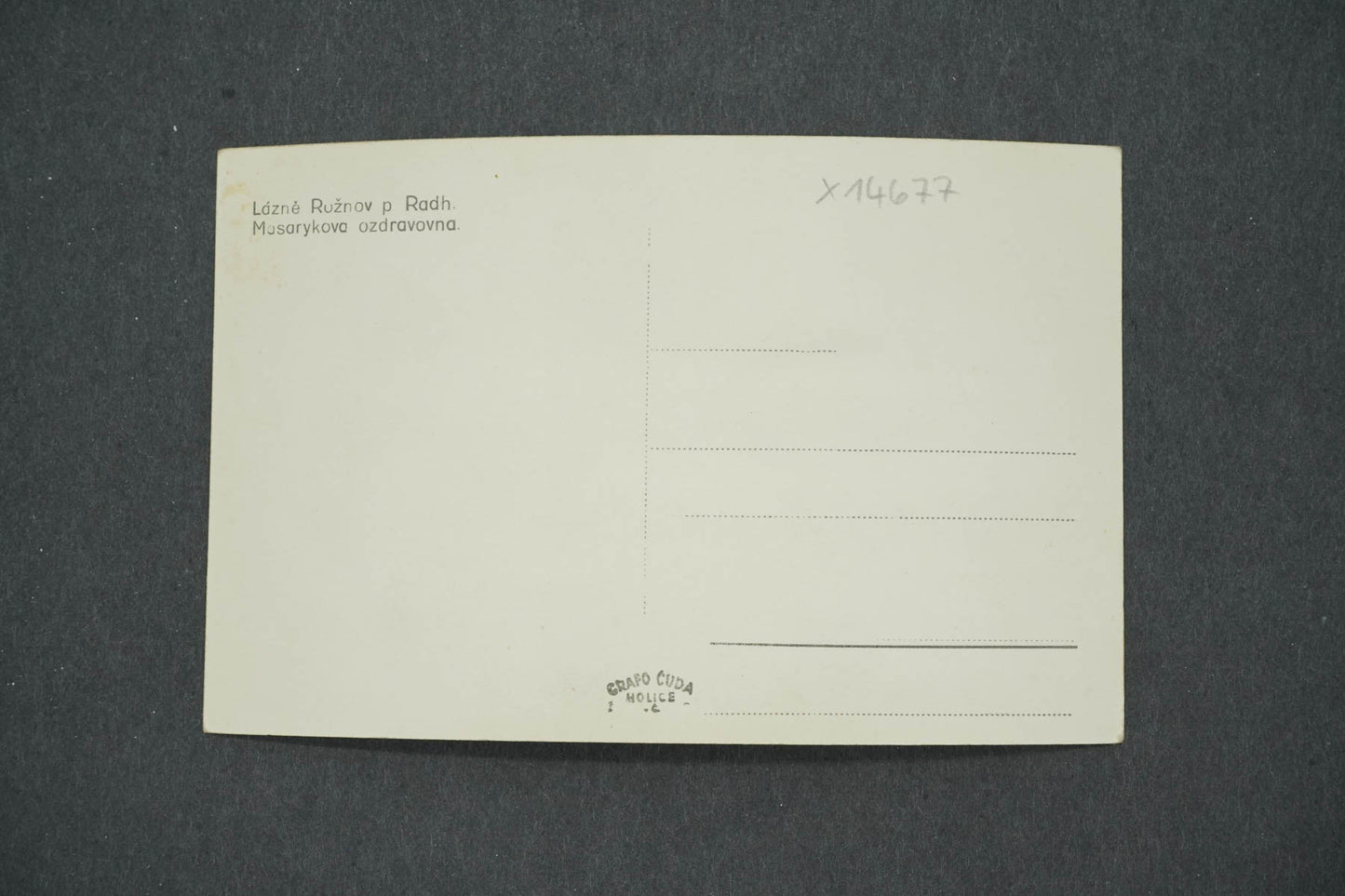 Pohlednice LÁZNĚ RUŽNOV P RADH. MASARYKOVA UZDRAVOVNA (x14677)