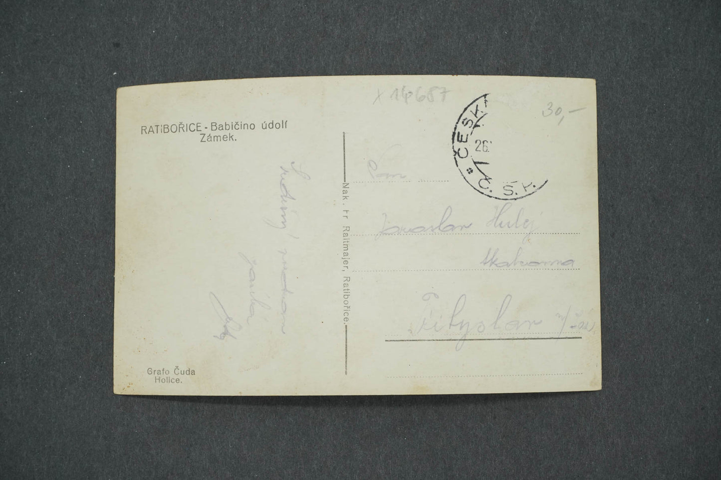 Pohlednice RATIBOŘICE, BABIČČINO ÚDOLÍ ZÁMEK (x14687)